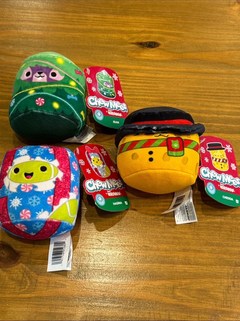ChewMees by Squishmallows - Set of 3 - Holiday Plush Dog Toy